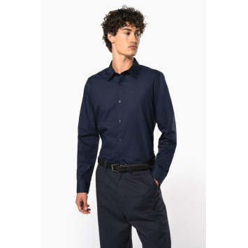 Camisa de homem em popeline de manga comprida