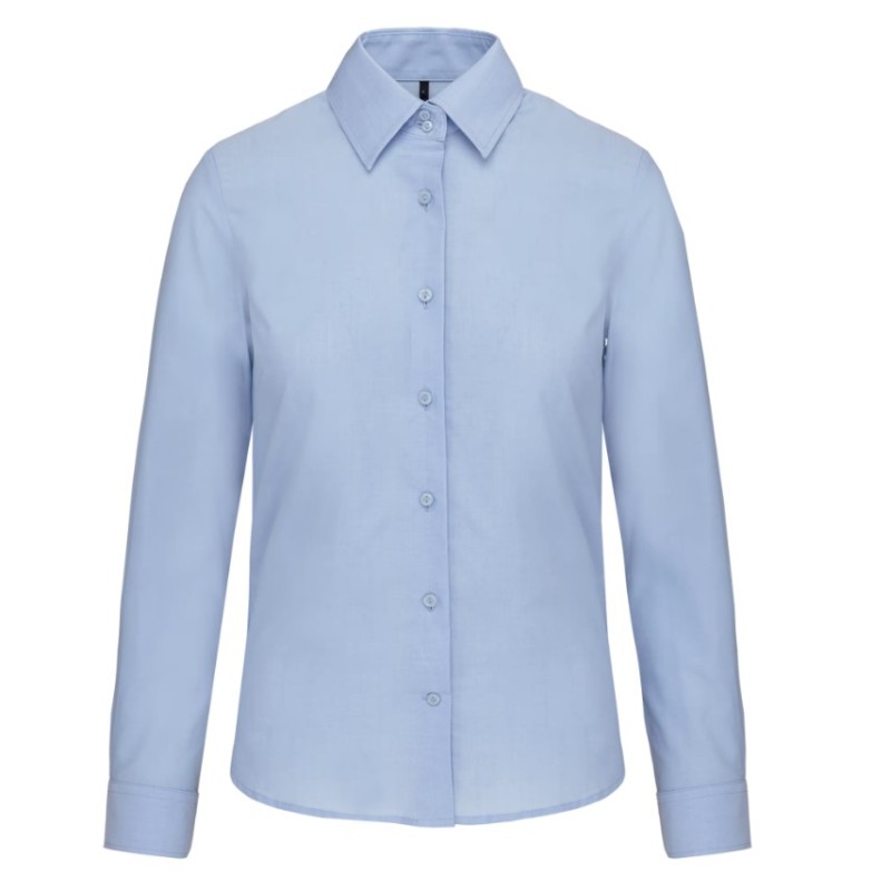 Camisa senhora manga comprida em oxford de tratamento fácil