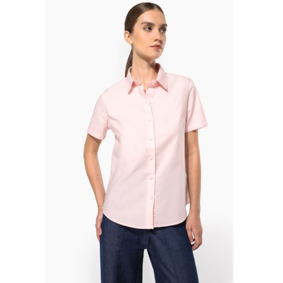 Camisa senhora manga curta em oxford de tratamento fácil