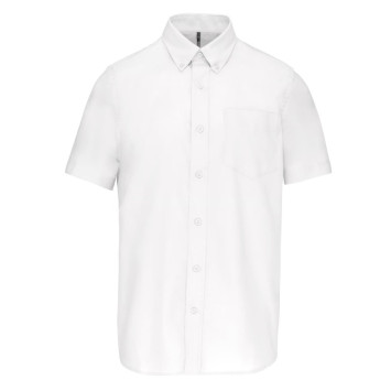 Camisa homem manga curta em oxford de tratamento fácil