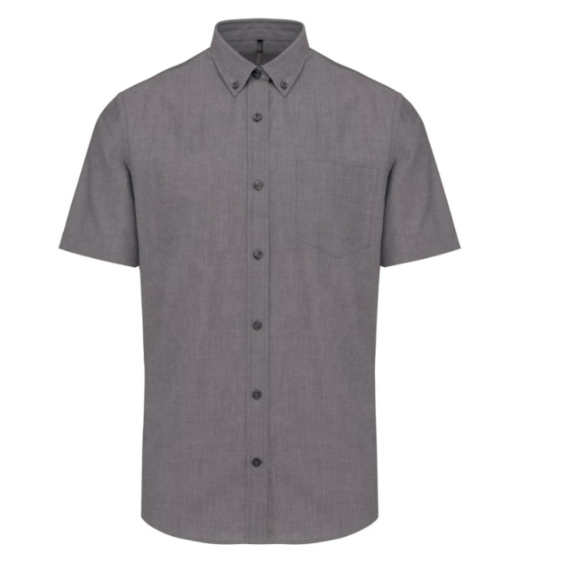 Camisa homem manga curta em oxford de tratamento fácil