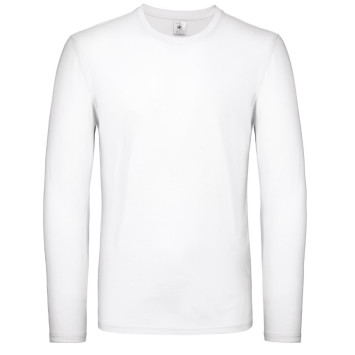 T-shirt branca de homem de manga comprida