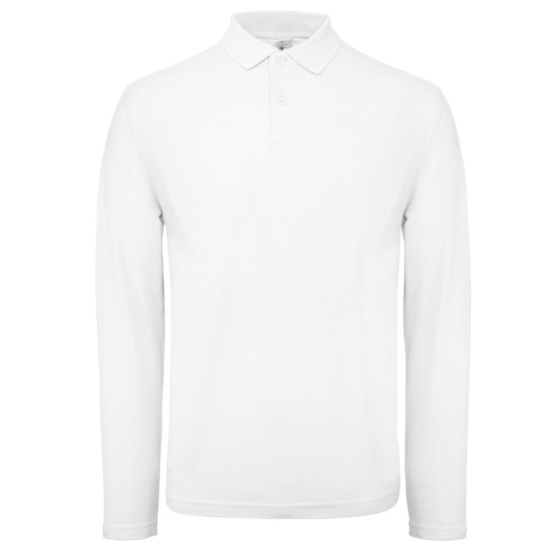 Polo de homem branco ID.001 manga comprida