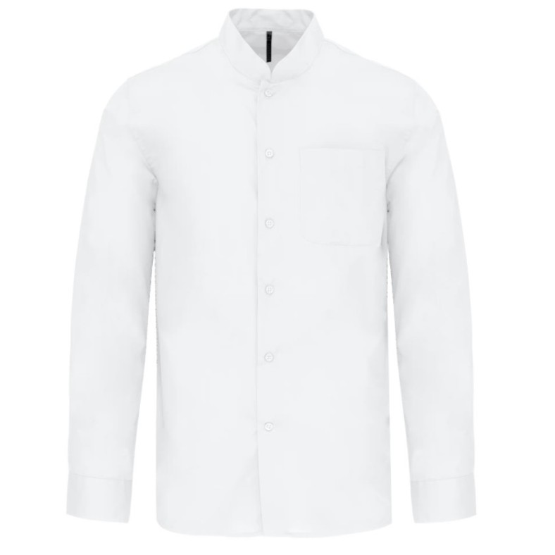 Camisa de homem com gola à padre de manga comprida