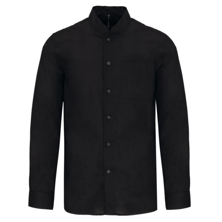 Camisa de homem com gola à padre de manga comprida