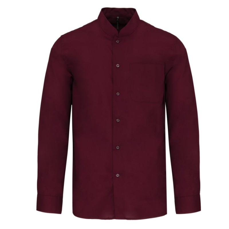 Camisa de homem com gola à padre de manga comprida