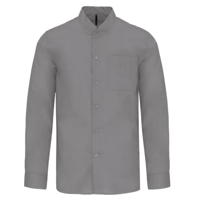 Camisa de homem com gola à padre de manga comprida