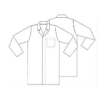 Bata alimentar unissexo manga comprida sem bolsos