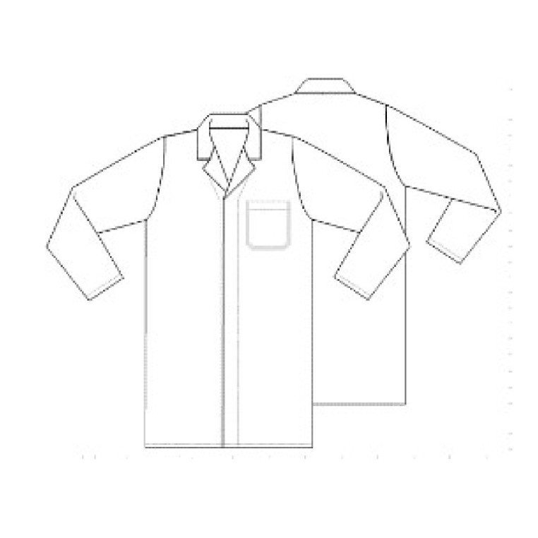 Bata alimentar unissexo manga comprida sem bolsos