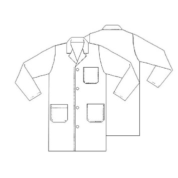 Bata homem manga comprida, branco, com bolsos