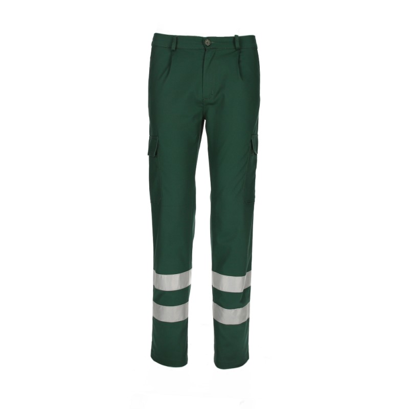 Calça multibolsos com fita refletora