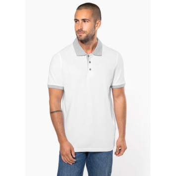 Polo de homem piqué bicolor