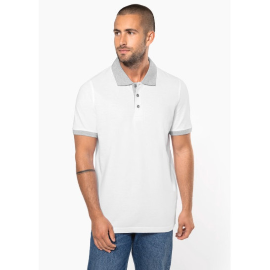 Polo de homem piqué bicolor