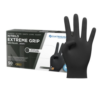 Luva Nitrilio com extrema aderêcia. Grip Preto Emb/50