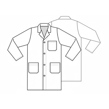 Bata industria unissexo manga comprida com bolsos