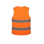Colete Retrorefletor Laranja HV EN-471, 100% Poliester