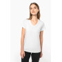 T-shirt de senhora decote V de manga curta