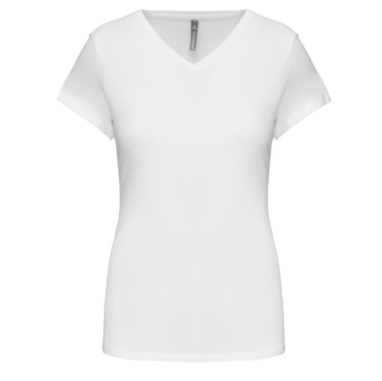 T-shirt de senhora decote V de manga curta