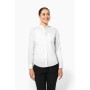 Camisa de senhora com gola à padre de manga comprida