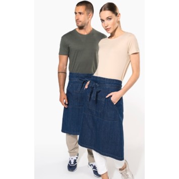 Avental comprido de barman 2 bolsos