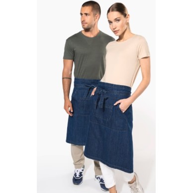 Avental comprido de barman 2 bolsos