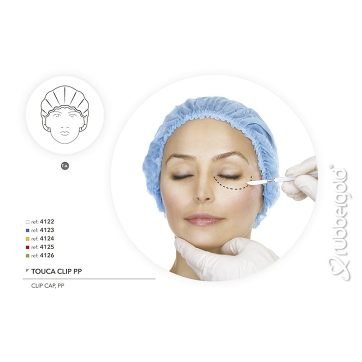 Touca clip em polipropileno (PP) azul