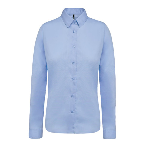 Camisa de senhora em popeline de manga comprida