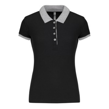 Polo de senhora piqué bicolor
