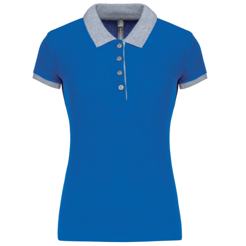 Polo de senhora piqué bicolor