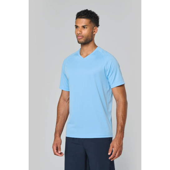 T-shirt de desporto de homem com decote V de manga curta