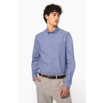 Camisa homem manga comprida em oxford de tratamento fácil