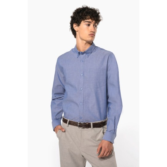 Camisa homem manga comprida em oxford de tratamento fácil